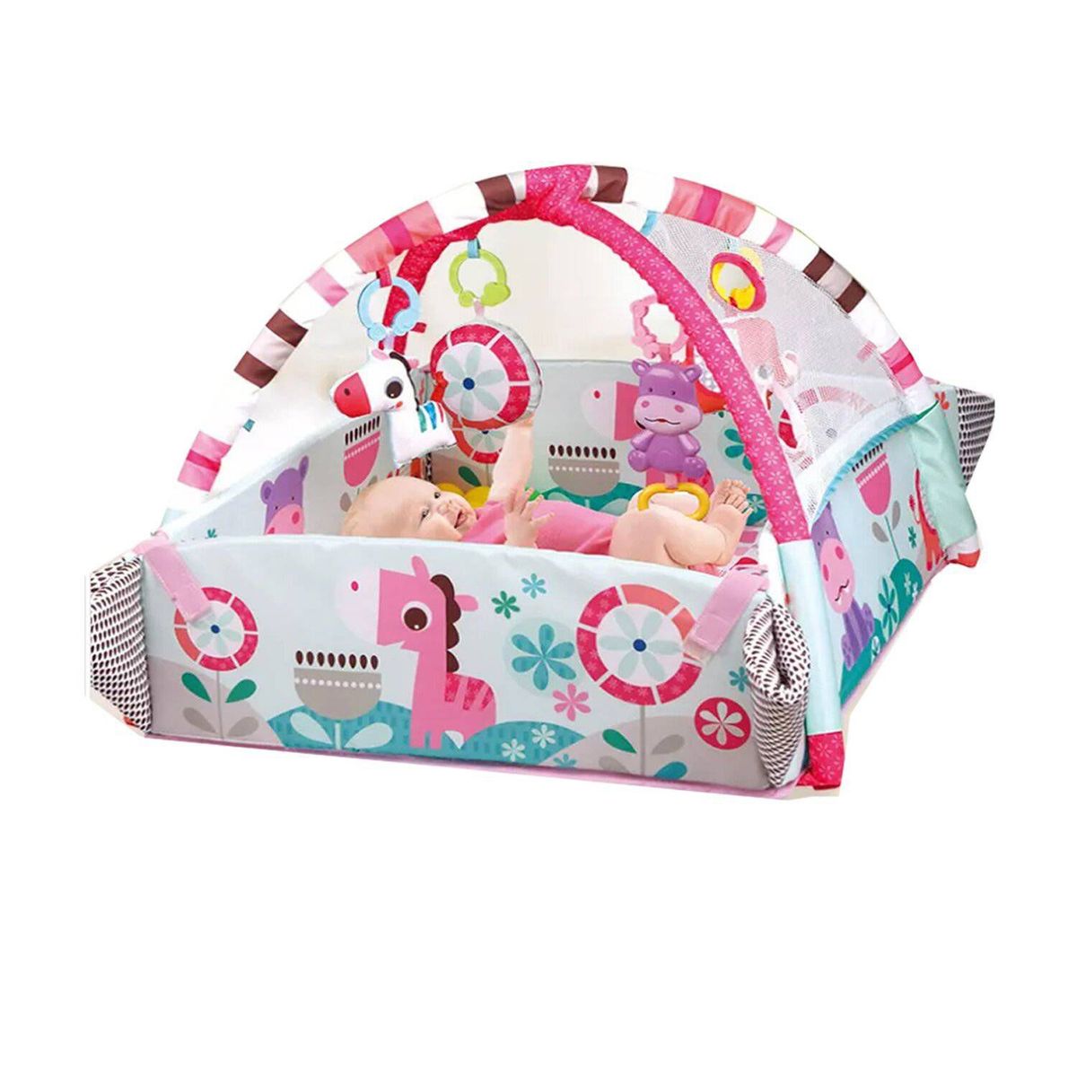 IDEAL - Gimnasio Ideal para Bebé multifunción 5 en 1 Rosa