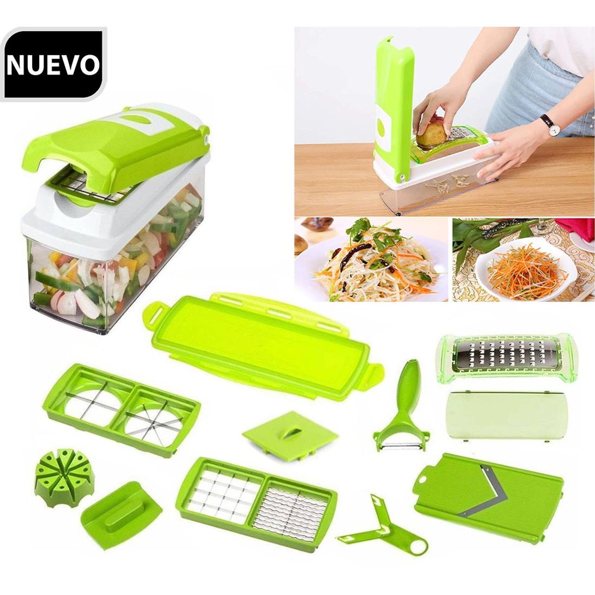 GENERICO - Picador rallador de frutas y verduras 12 pzas