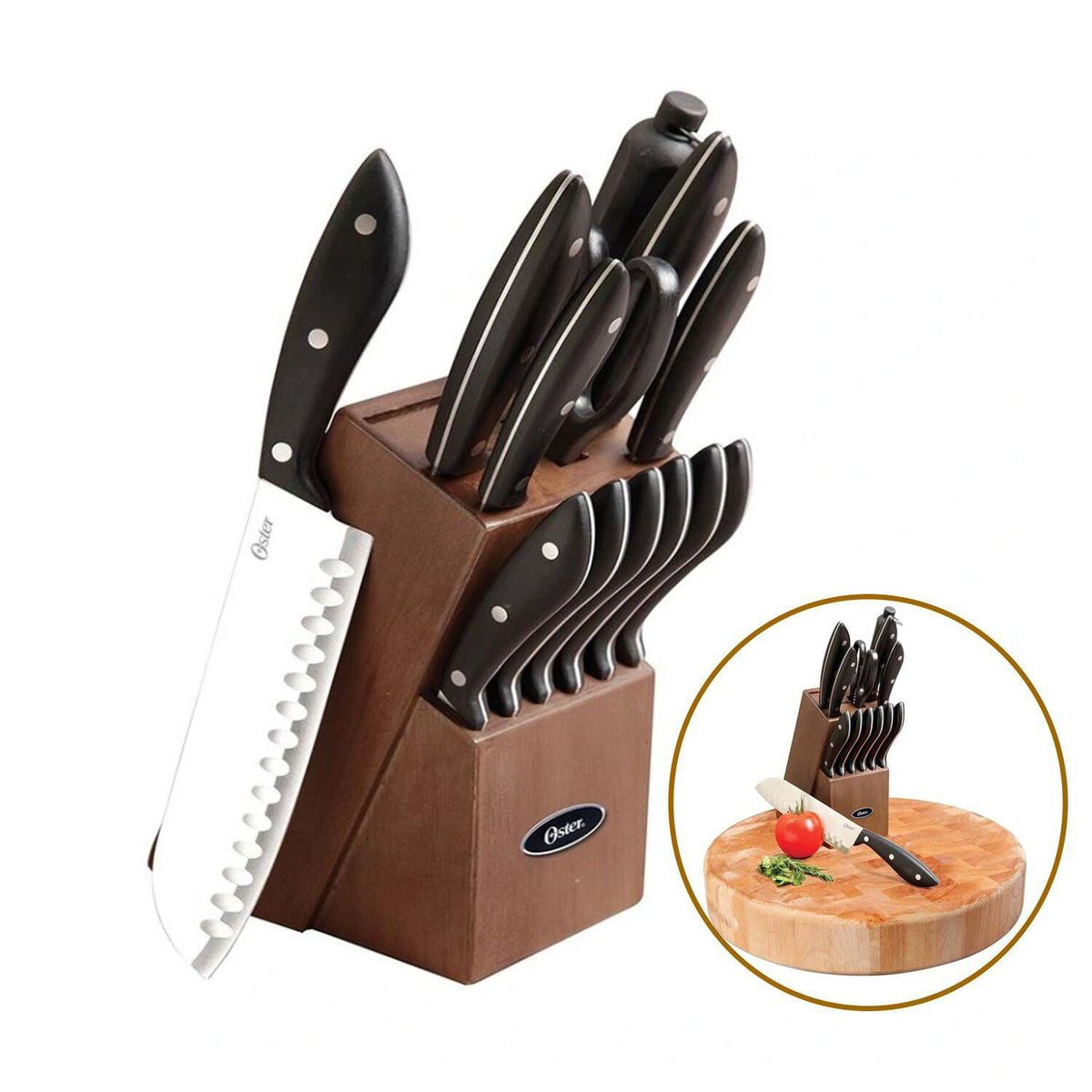 OSTER - Juego de Cuchillos Oster Huxford Acero 14P Block