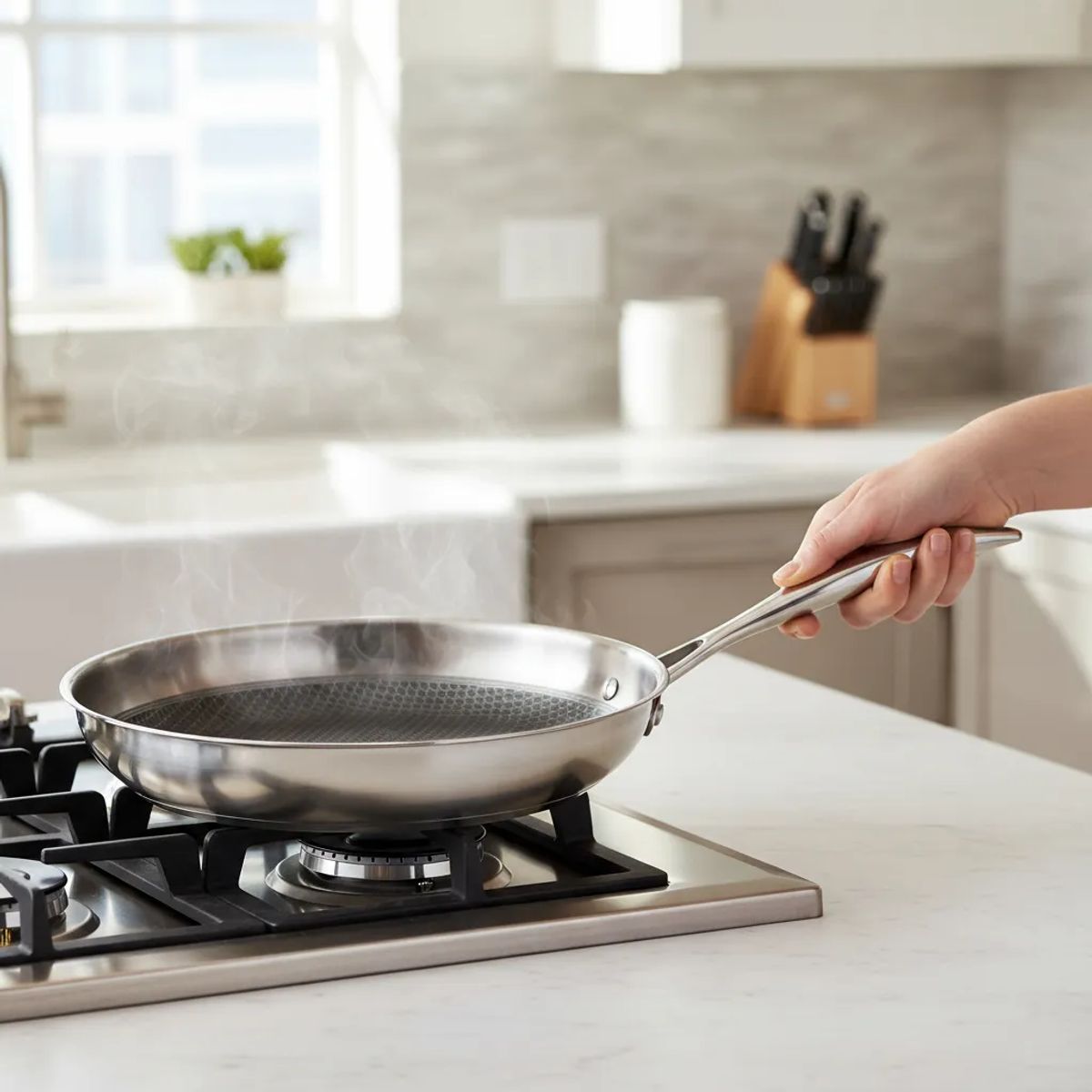 RECORD - Sartén Record  Titan Acero Inoxidable Antiadherente 24cm