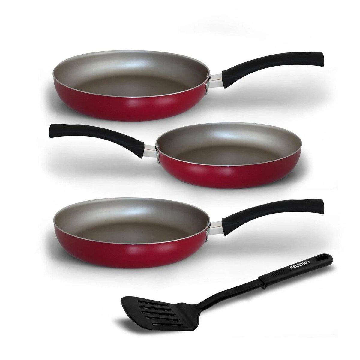 RECORD - juegos de sartenes  Antiadherente Record N18+N22+N24 Rojo
