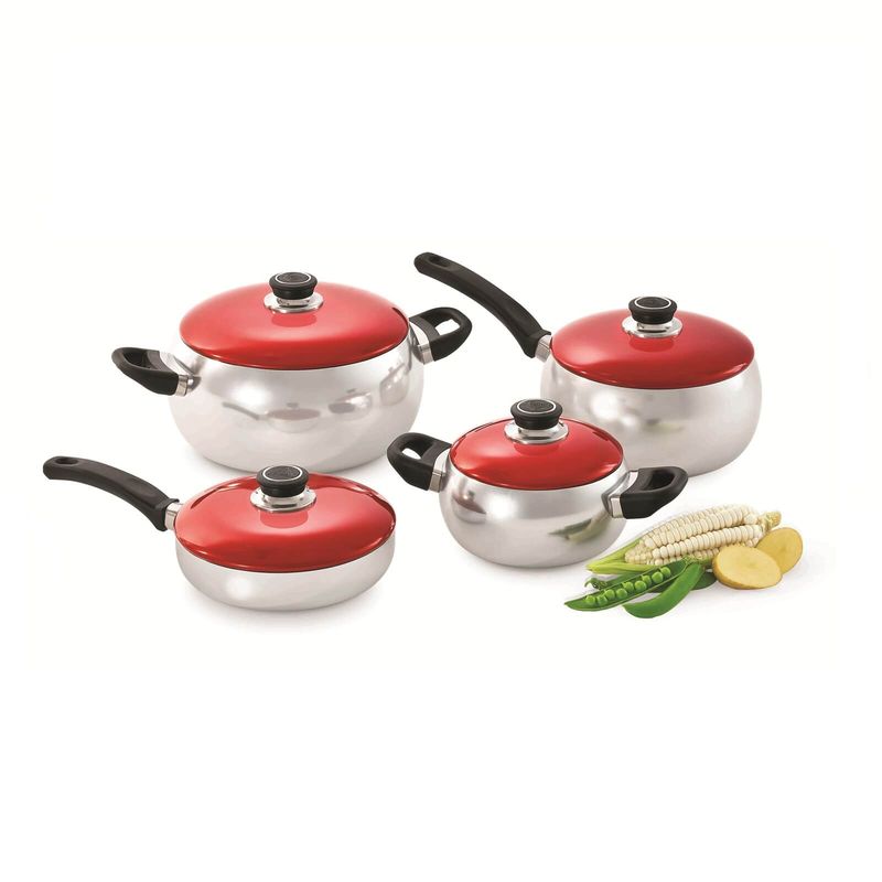 RECORD - Juego de Ollas Record Bombeado Aluminio 8 piezas