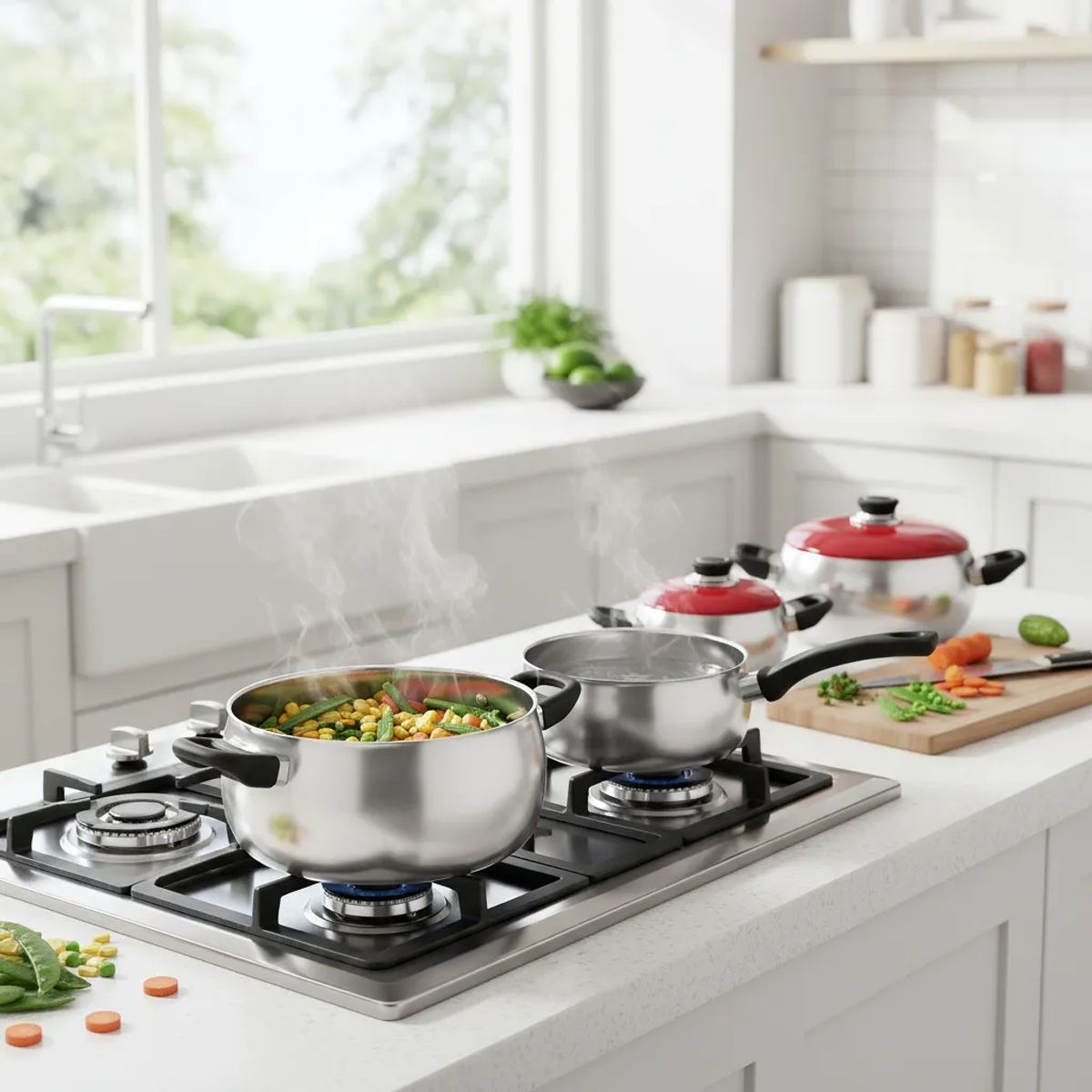 RECORD - Juego de Ollas Record Bombeado Aluminio 8 piezas