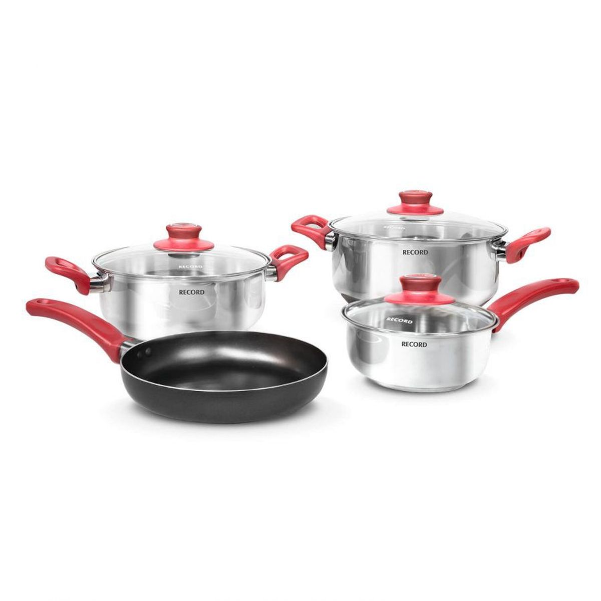 RECORD - JUEGO DE OLLAS ELEGANZA ACERO INOXIDABLE  RECORD 8PZ