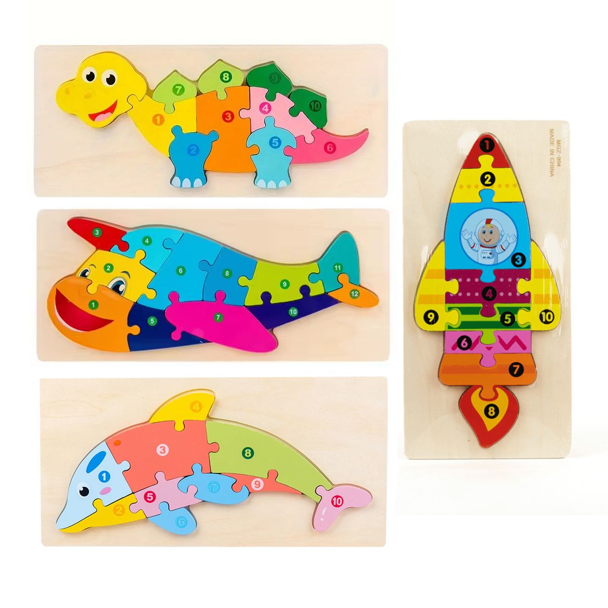 GENERICO - Rompecabezas de Animales 10 Piezas  Aleatorio X1