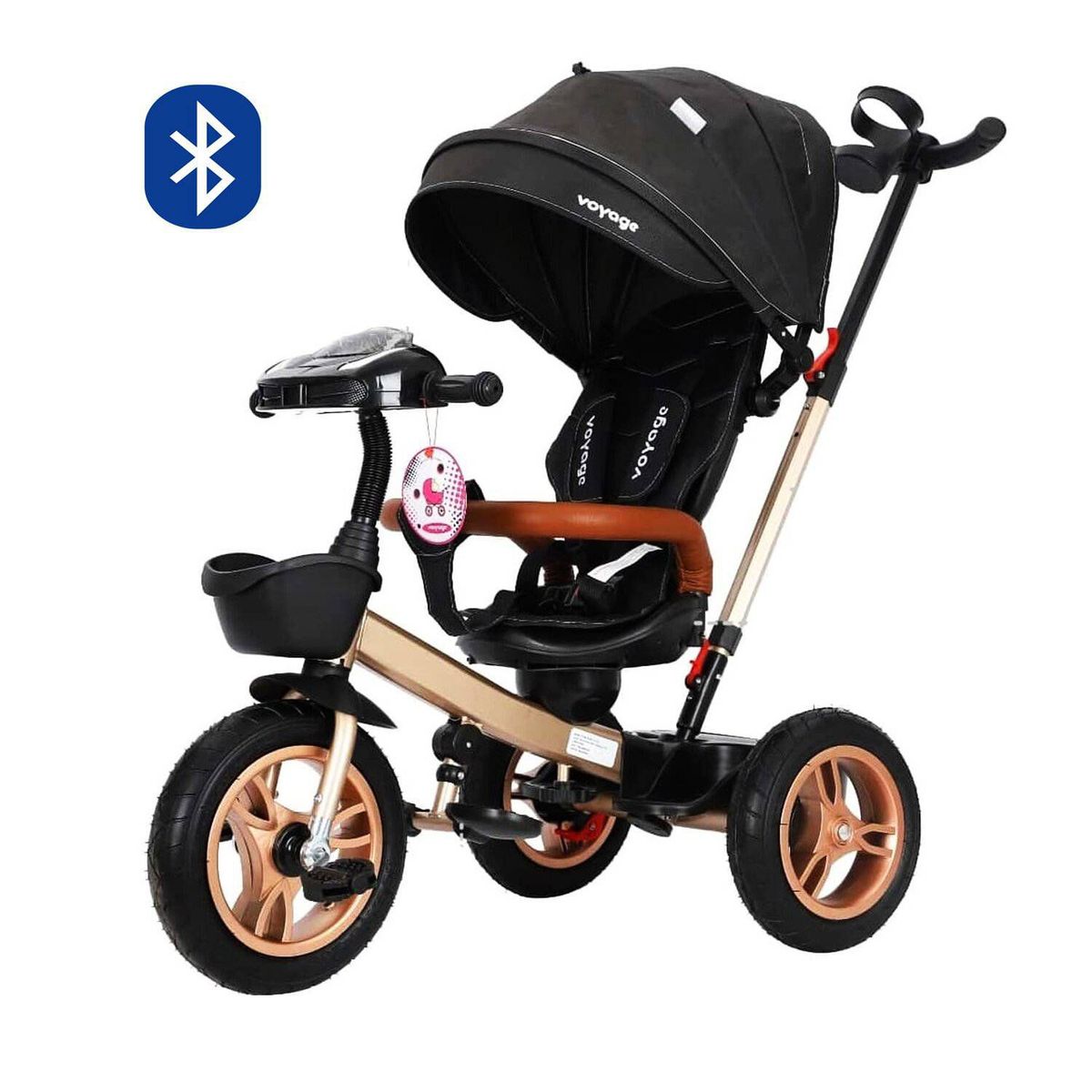 VOYAGE - Triciclo para Niños Voyage Negro Bluetooth USB