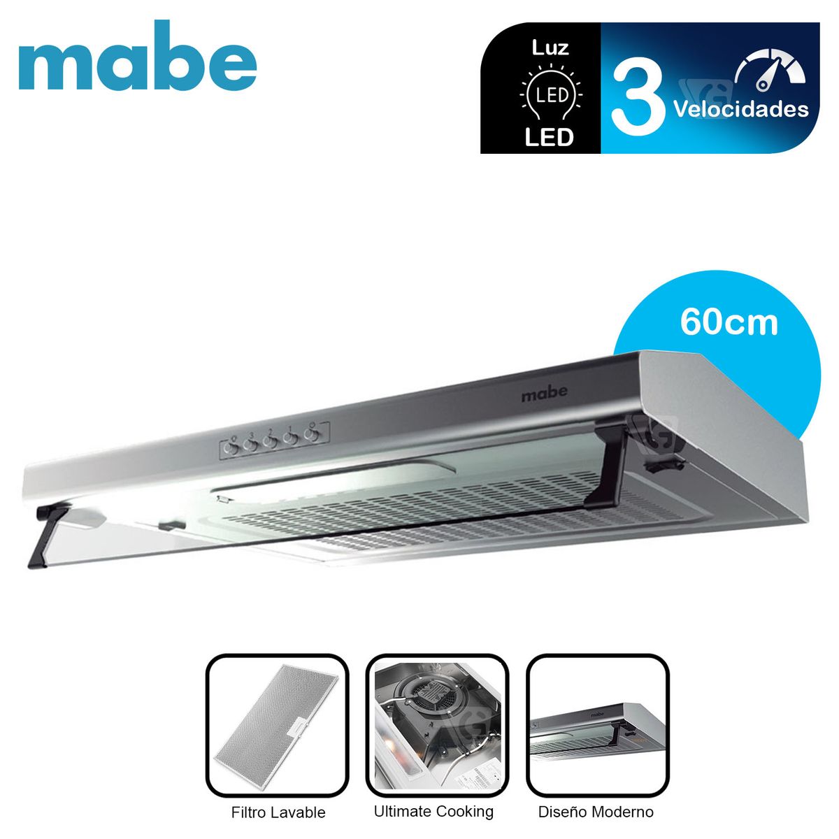 MABE - Campana Extractora CMU6020PI0 60 CM