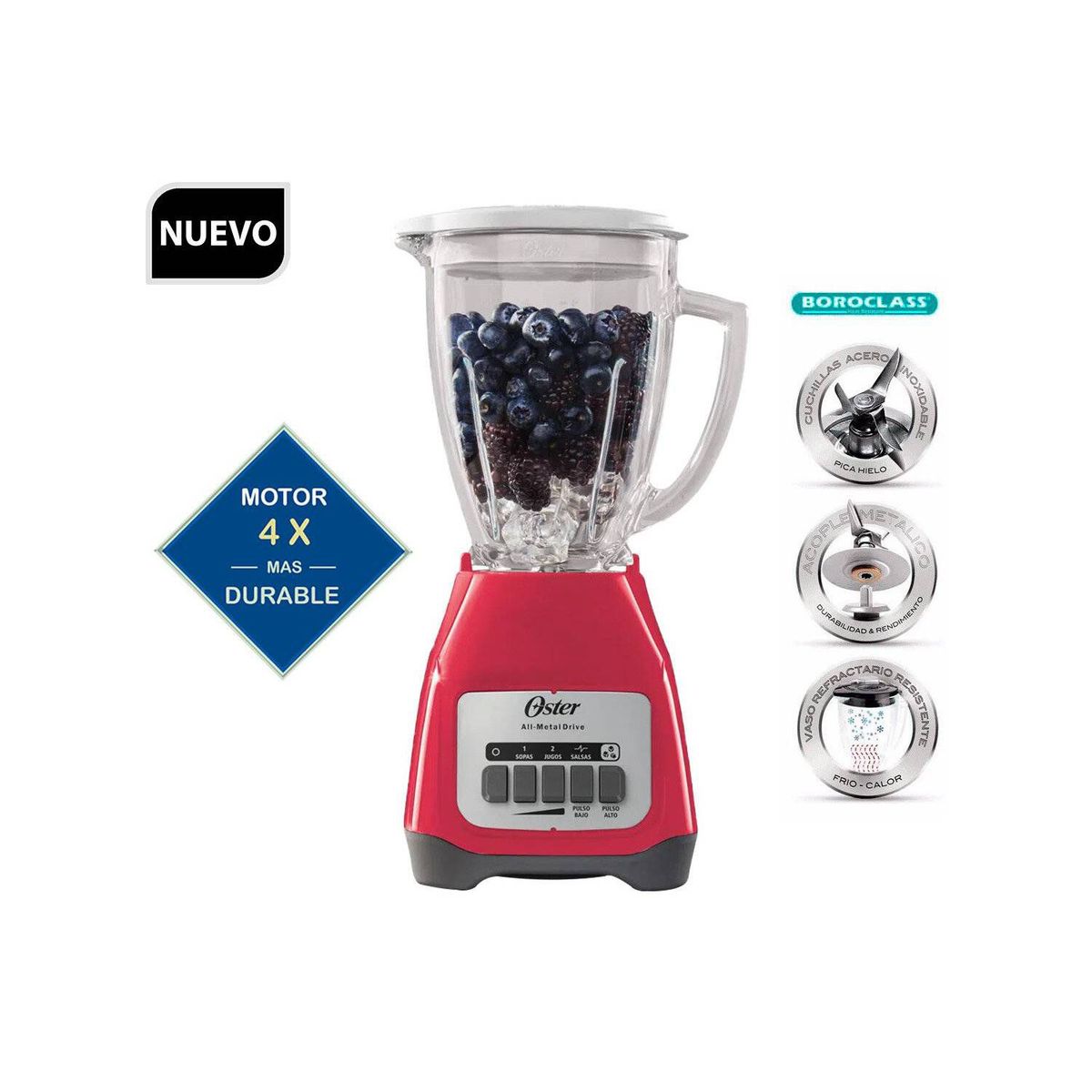 OSTER - Licuadora Oster® 2 vaso de vidrio  BLSTKAG-MPB