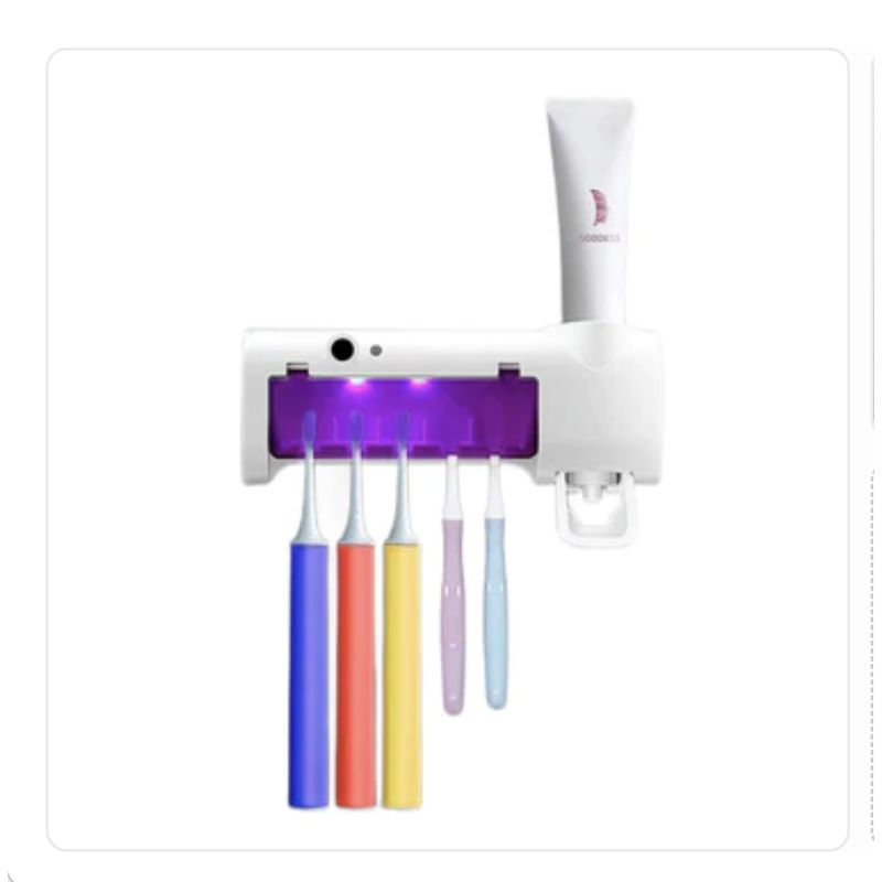 AURELA - Dispensador de Pasta con Porta cepillos y Esterilizador UV