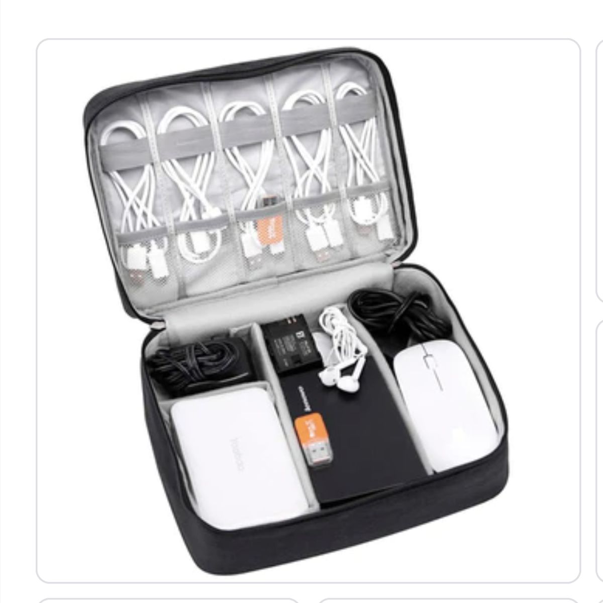 AURELA - Estuche Organizador de Cables y Accesorios Impermeable - Gris