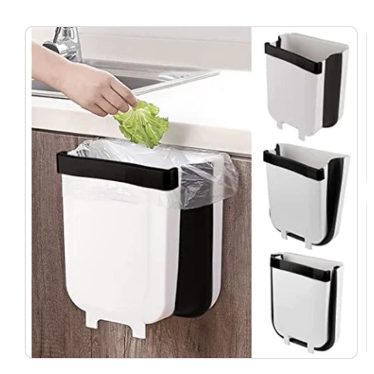 AURELA - Set de 2 Basureros Expandibles Colgantes Plegables Tachos