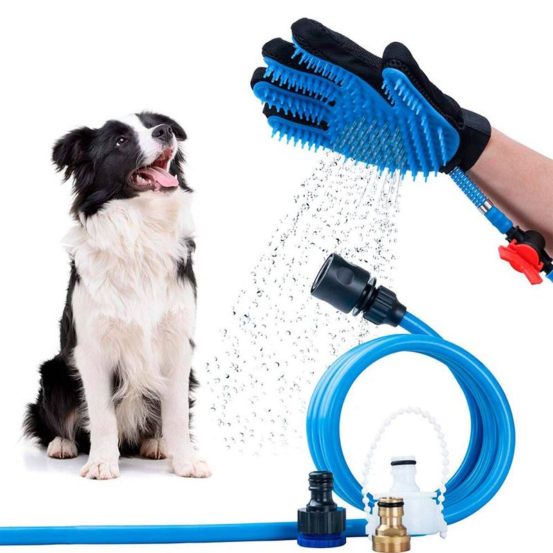 AURELA - Guante de Baño con ducha para Mascotas con Manguera