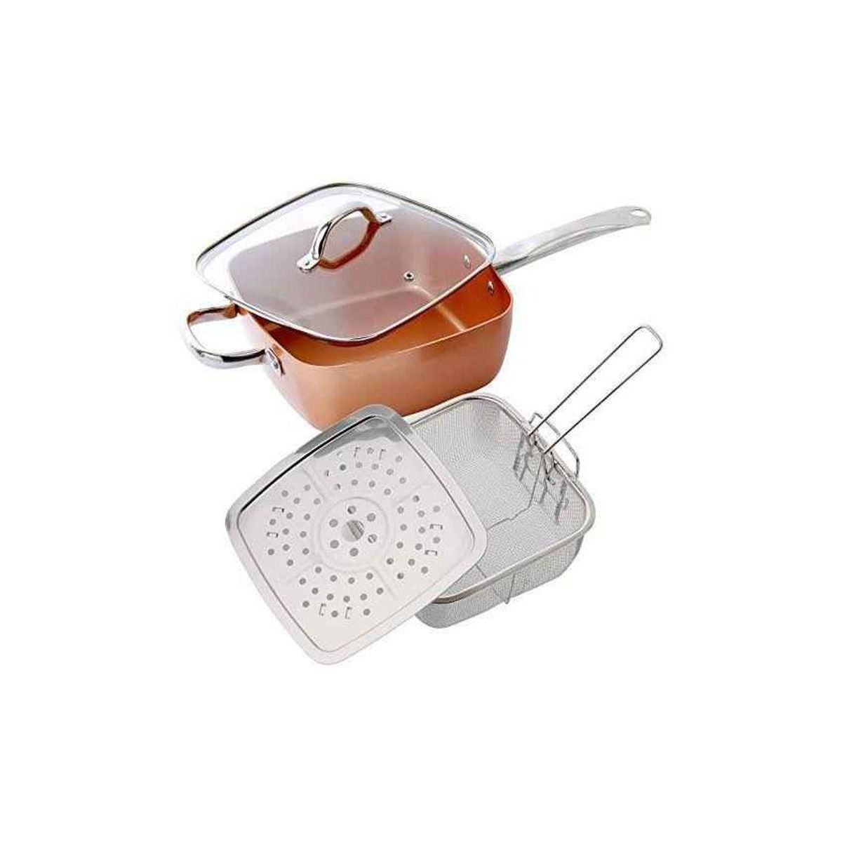 47 - Sarten cuadrada freidora antiadherente 4 pzas