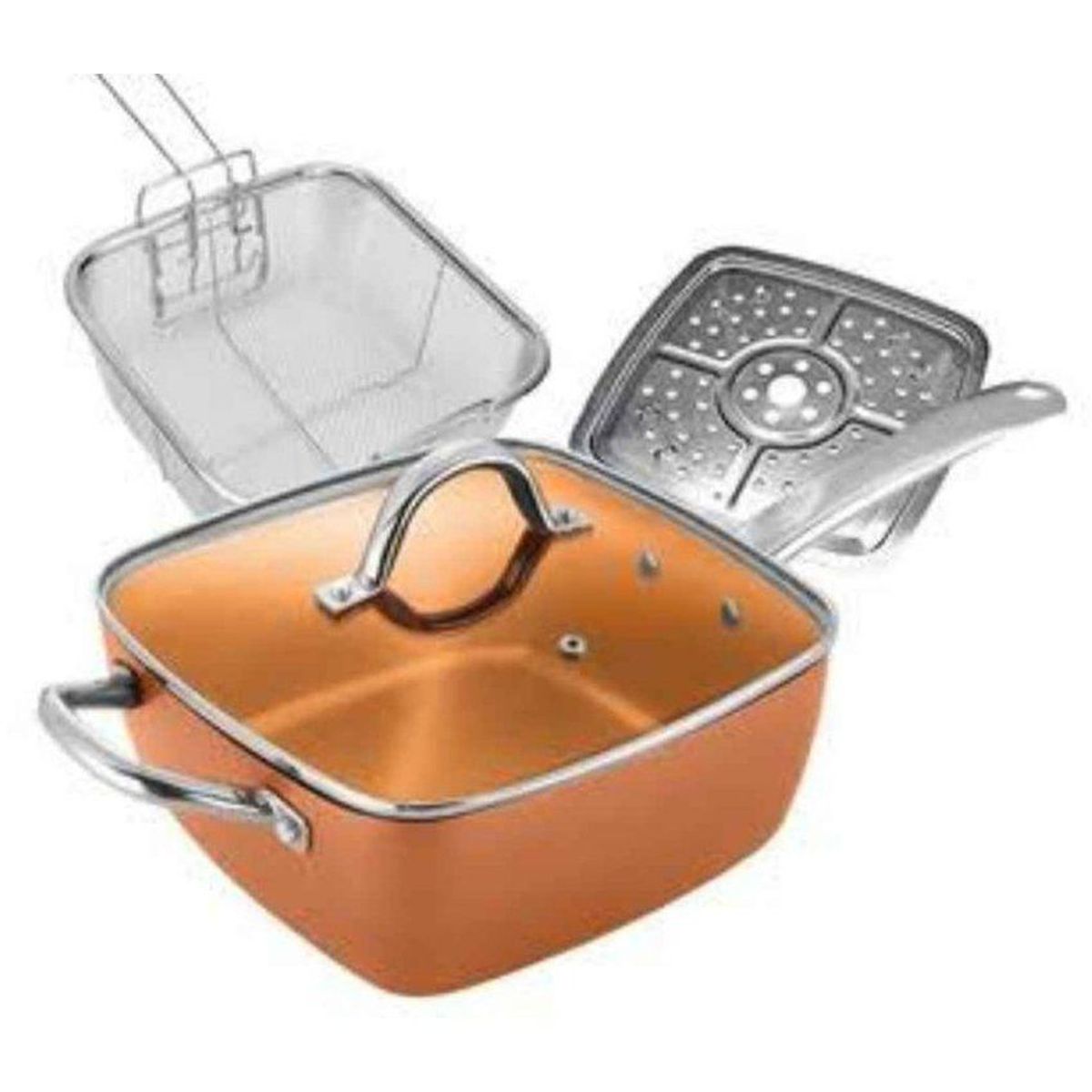 47 - Sarten cuadrada freidora antiadherente 4 pzas