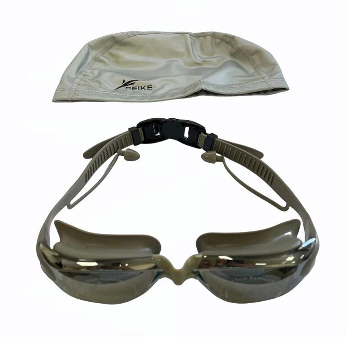 FEIKE - Lentes Natación Grises HD Protección UV con Gorro