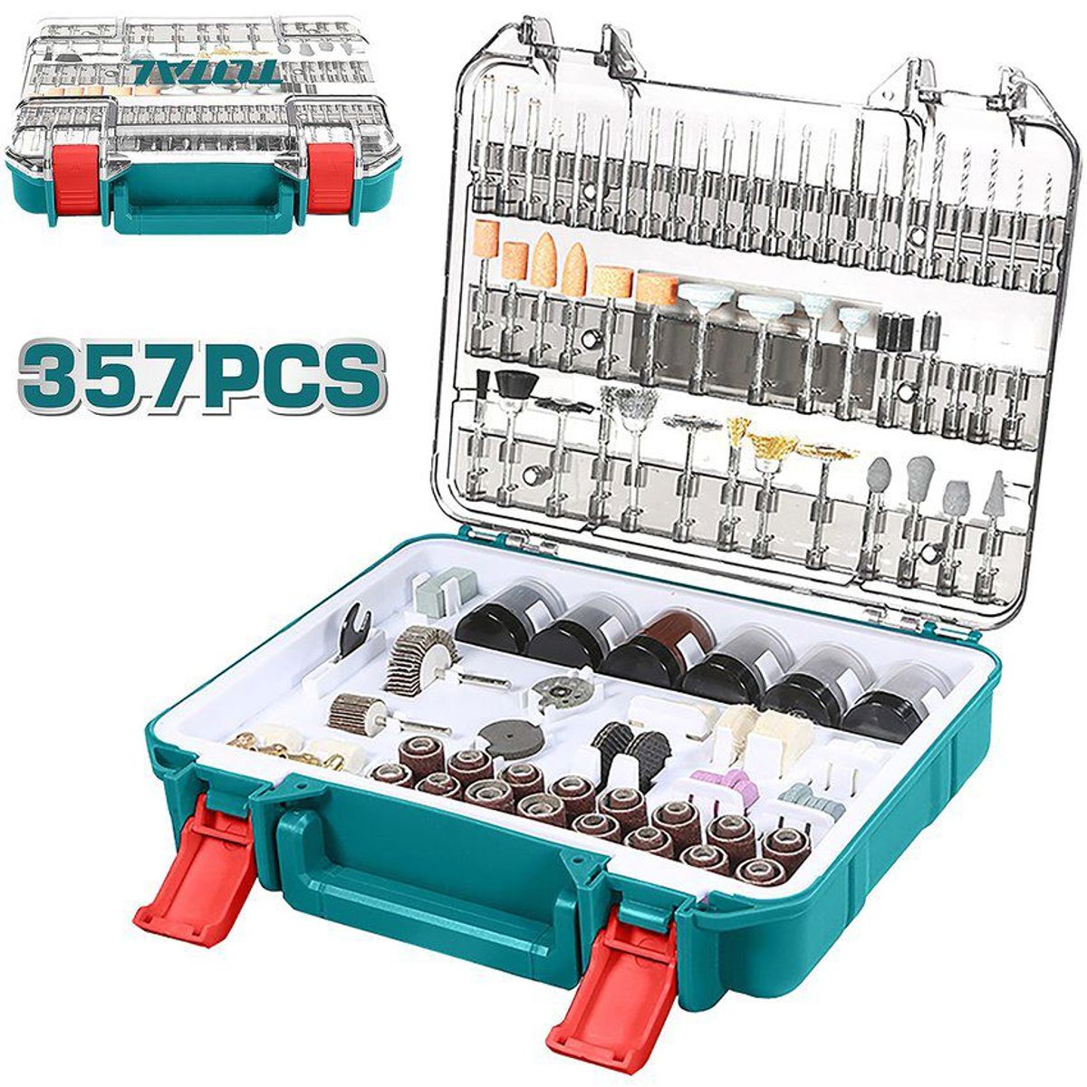 TOTAL TOOLS - JUEGO DE 357 ACCESORIOS PARA DREMEL MINITALADRO GRINDER - TACSD13571