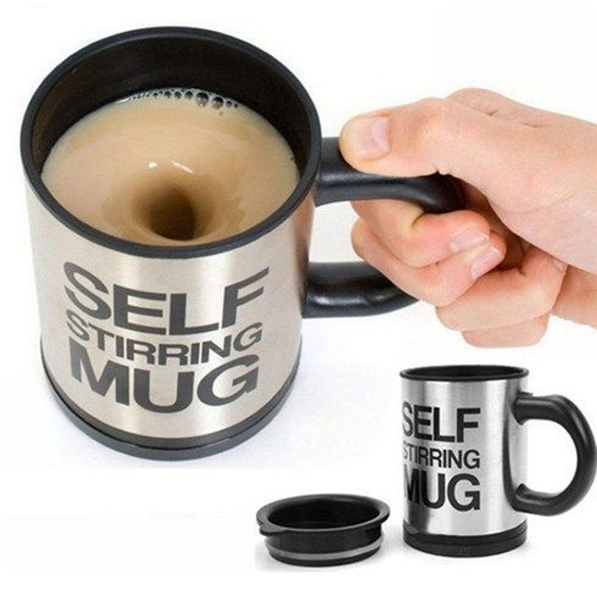 GENERICO - Taza Batidora Autoagitable Self Stirring Mug De Acero A Pila