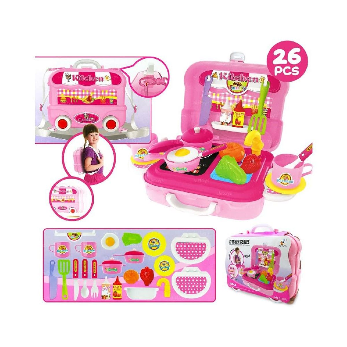 GENERICO - Juego de cocina de chef de juguete modelo mochila