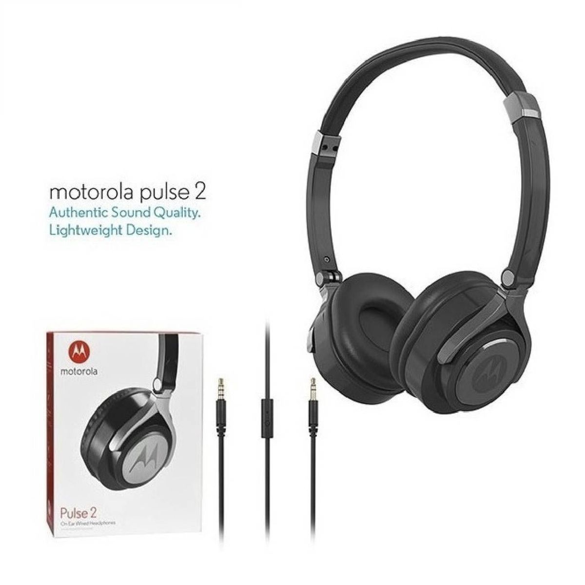 MOTOROLA - Audífono Motorola Pulse 2 Diadema con Cable y Micrófono Negro