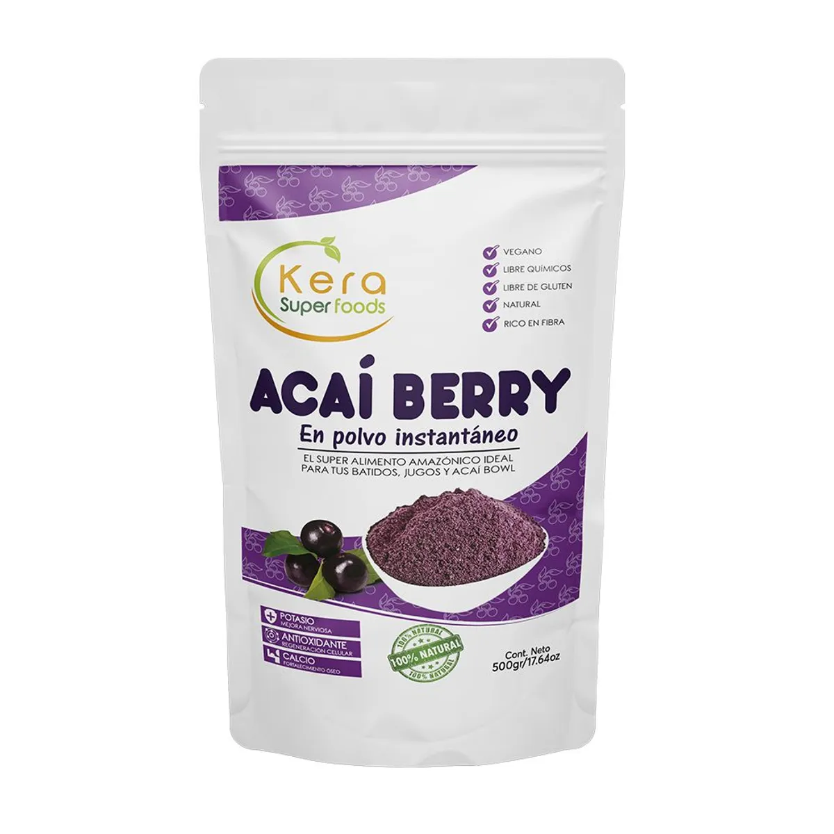 KERA SUPERFOODS - ACAI EN POLVO 500GR - KERA SUPERFOODS