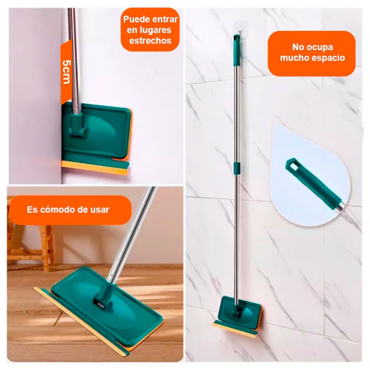 GENERICO - Limpia Vidrios Expandible + Escoba Mágica 120° 2 en 1