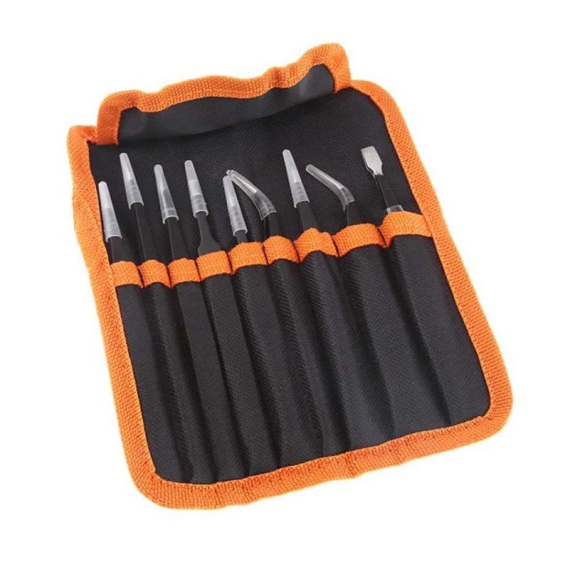 GENERICO - Pinzas Antiestaticas para electrónica Juego De 9 Piezas + Estuche.