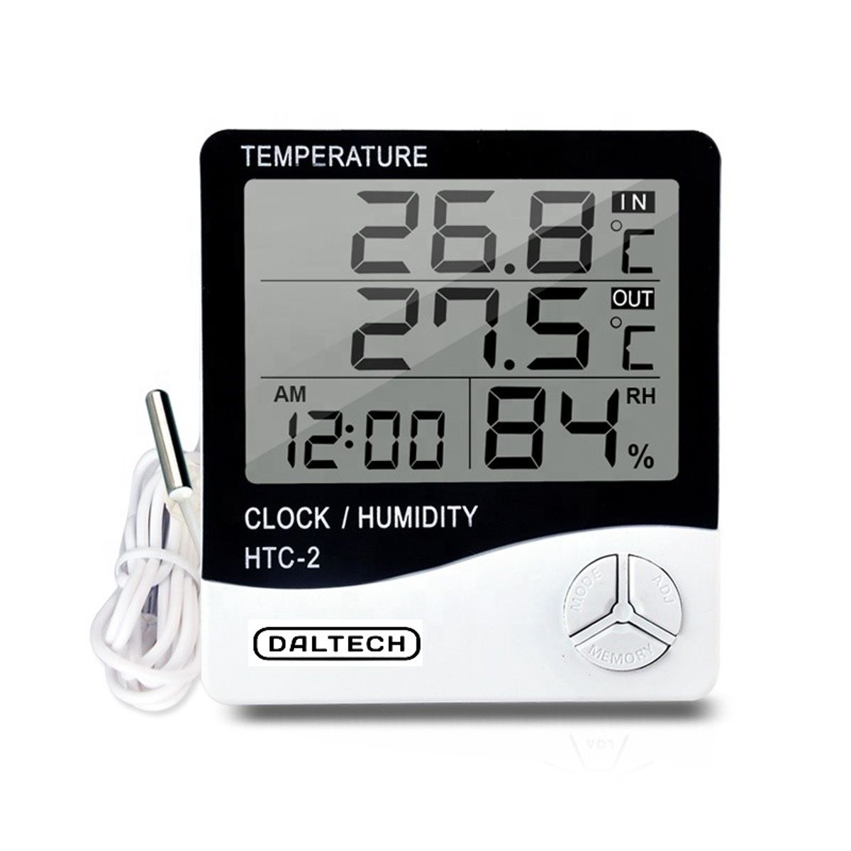 OEM - Termohigrómetro Higrómetro Termómetro Digital Con Sonda HTC-2 DALTECH
