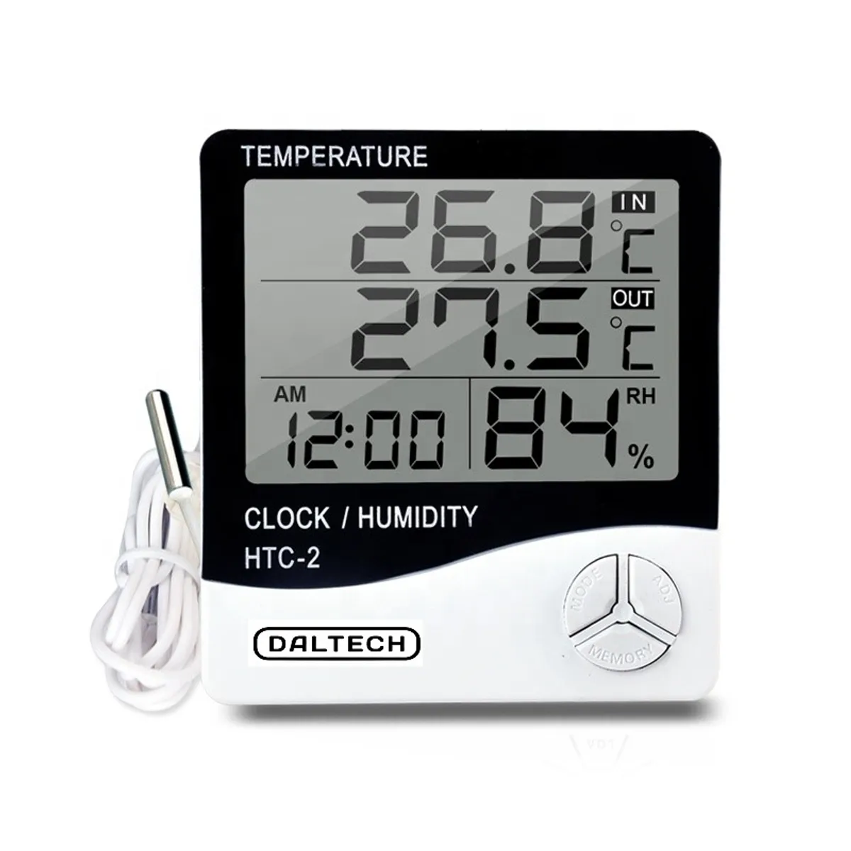 OEM - Termohigrómetro Higrómetro Termómetro Digital Con Sonda HTC-2 DALTECH