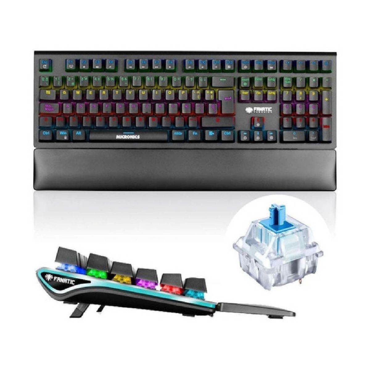MICRONICS - Teclado Vanquish FK1003 Rgb Gamer Mecanico Usb Micronics