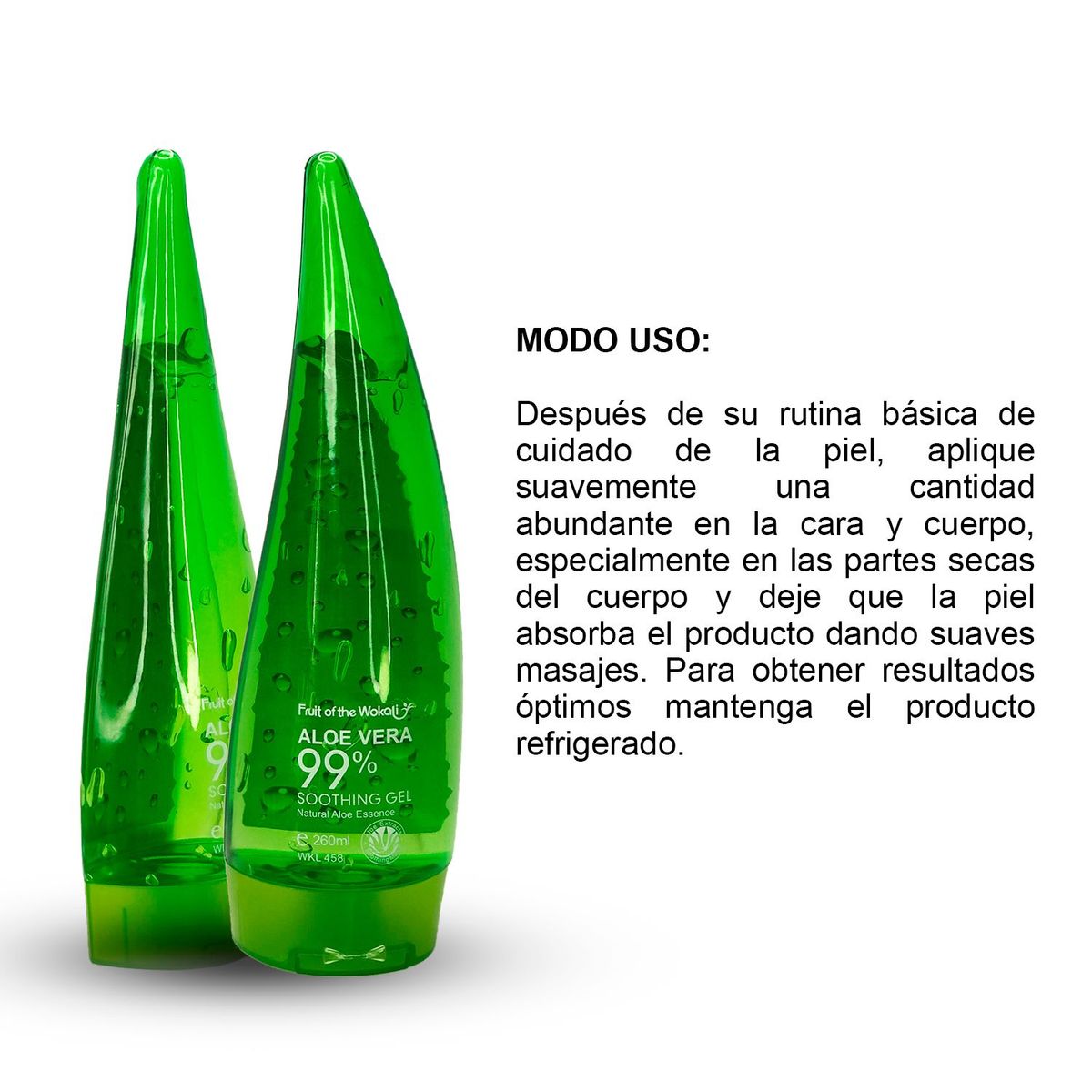 GENERICO - 2 Aloe Vera 99% - Gel Calmante 260ml.