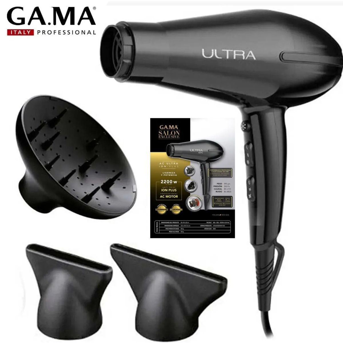 GAMA - Secadora Ultra Ion de 2 velocidades Gama BECHD0000002004.