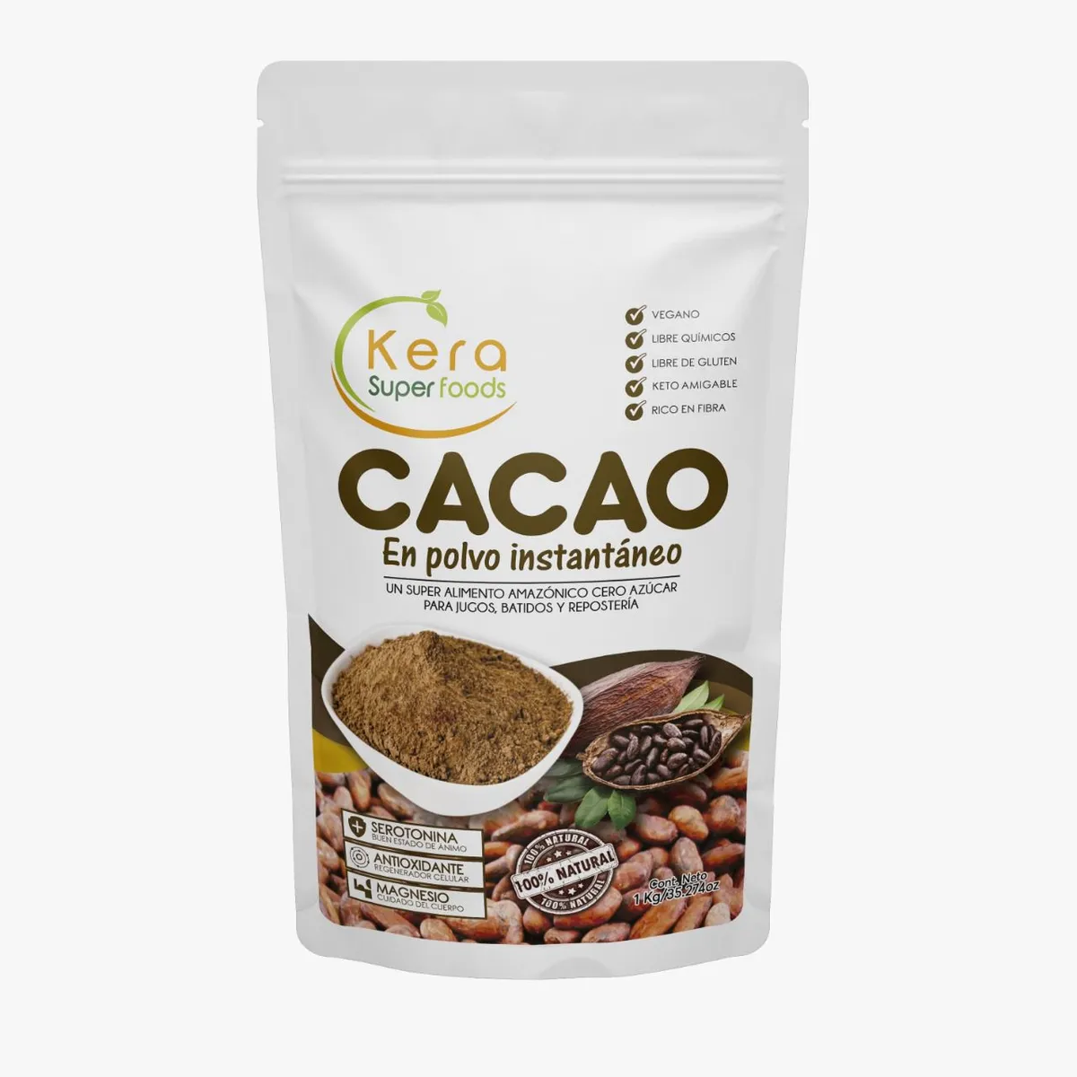 KERA SUPERFOODS - CACAO EN POLVO 1KG - KERA SUPERFOODS