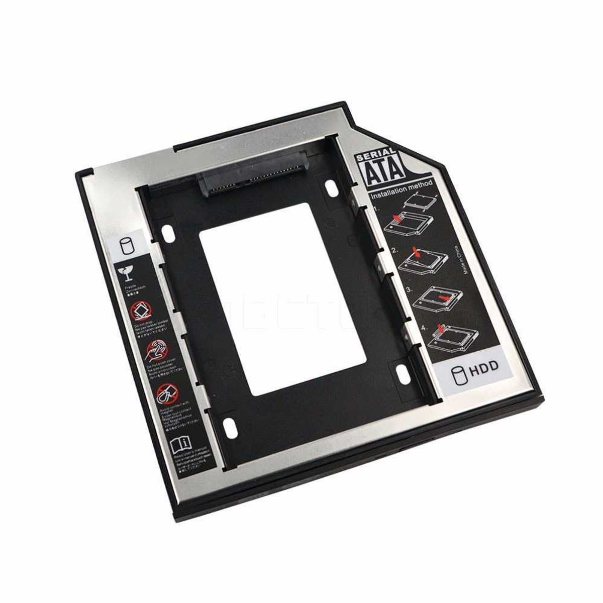 GENERICO - Caddy 2nd Hdd Ssd Disco Duro Sata Cd Dvd-rom Laptop 12.7 Mm