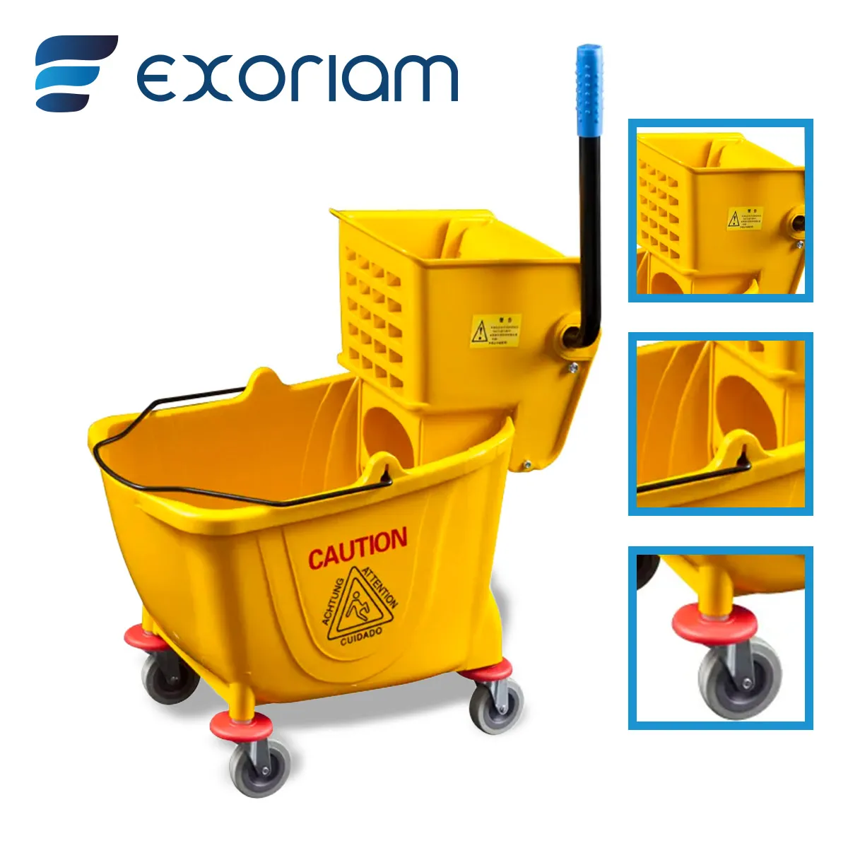 EXORIAM - Carrito balde de Limpieza exprimidor escurridor 36 litros