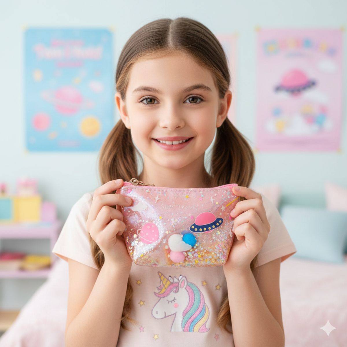 GENERICO - Monedero Kawai para niñas Rosado