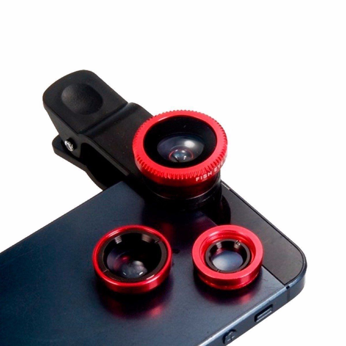 GENERICO - Lente Ojo De Pez Fish Eye 3 En 1 macro y gran angular wide