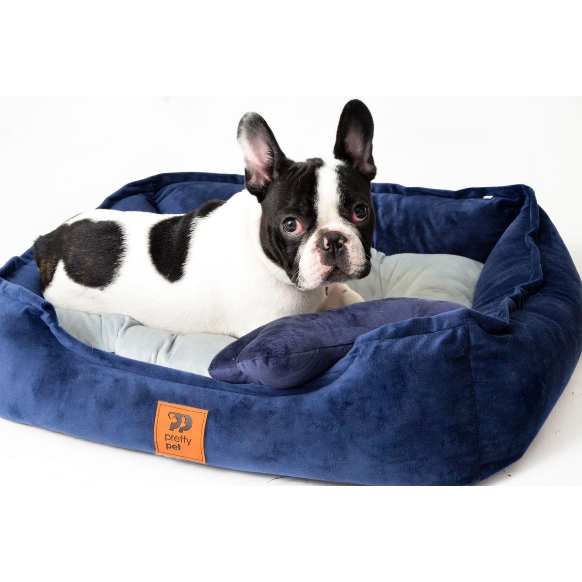 PRETTYPETS - CAMA HIPOALERGÉNICA PARA MASCOTA COLOR AZUL MARINO - TALLA 3