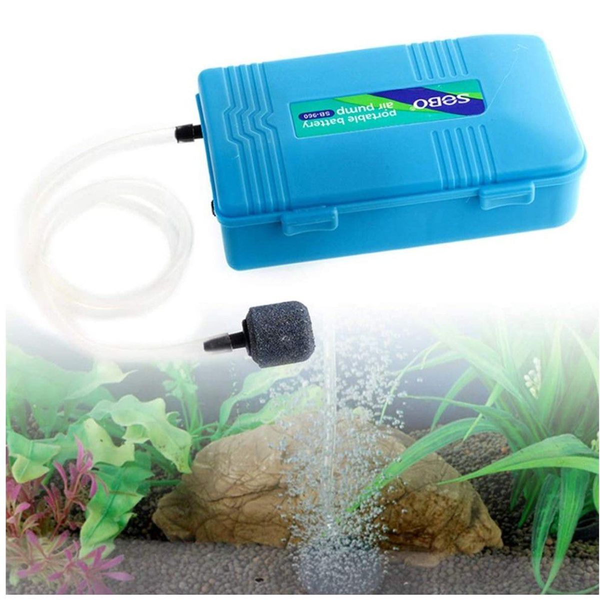 SOBO - Bomba De Aire Para Acuario 1 Salida Sobo A Baterias