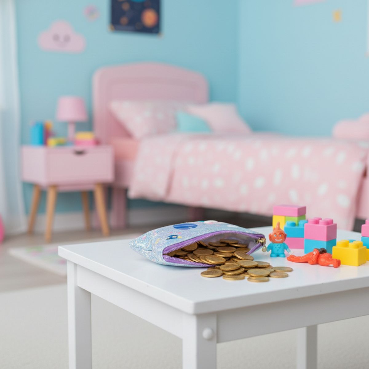 GENERICO - Monedero kawai para niñas Violeta