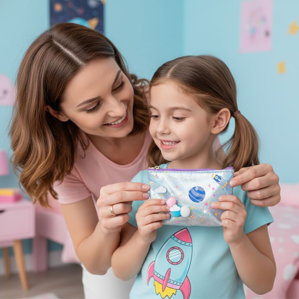 GENERICO - Monedero kawai para niñas Violeta