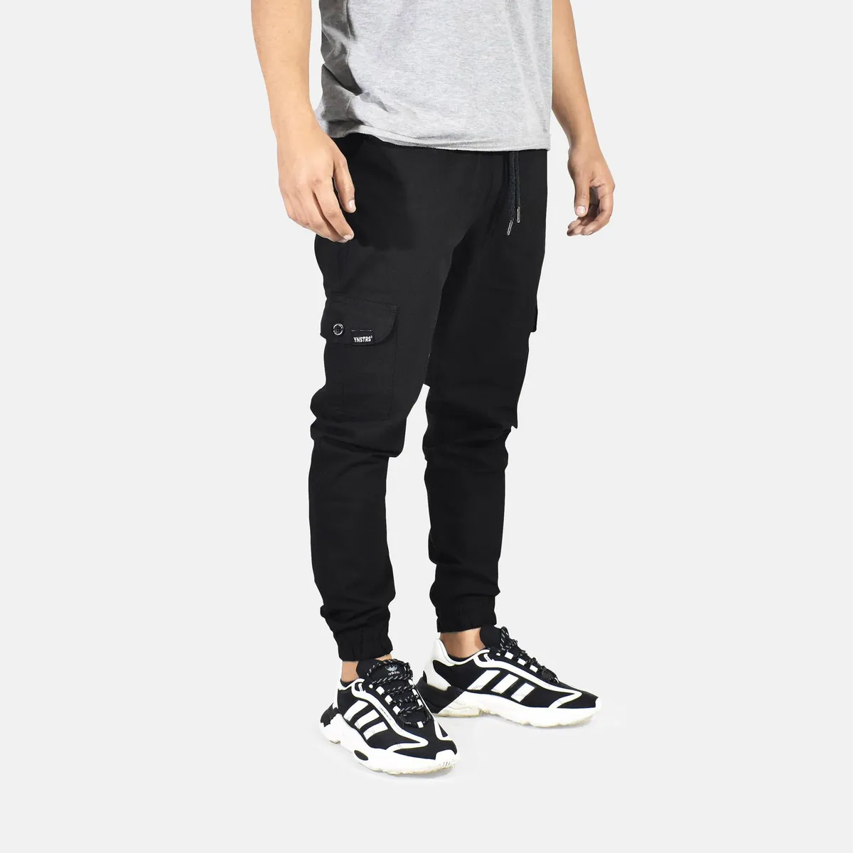 YONISTERS CLOTHING - Jogger Cargo Drill Semipitillo Yonisters Clothing Negro