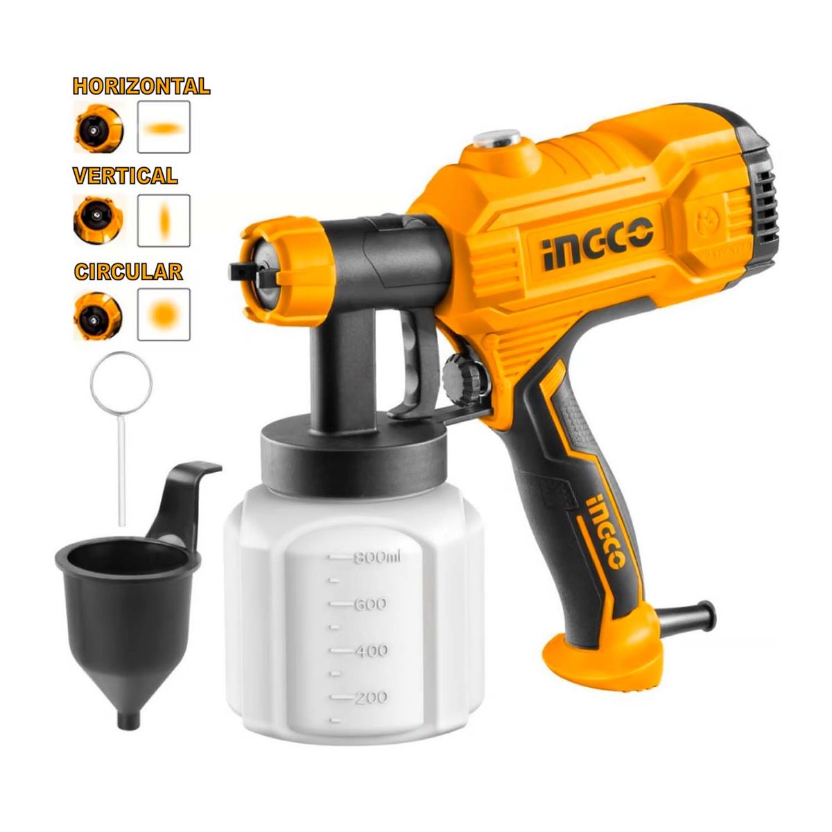 INGCO TOOLS - PISTOLA PARA PINTAR ELÉCTRICA INGCO 450W COMPRESORA 800ML - SPG3508