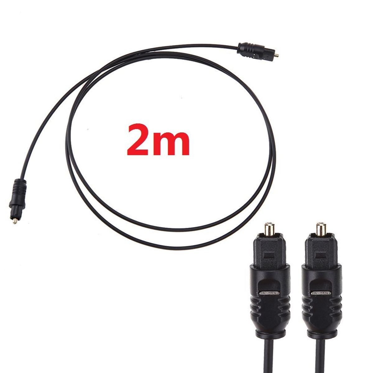 GENERICO - Cable Para Audio Óptico Digital Toslink Ultra Slim - 02 METROS