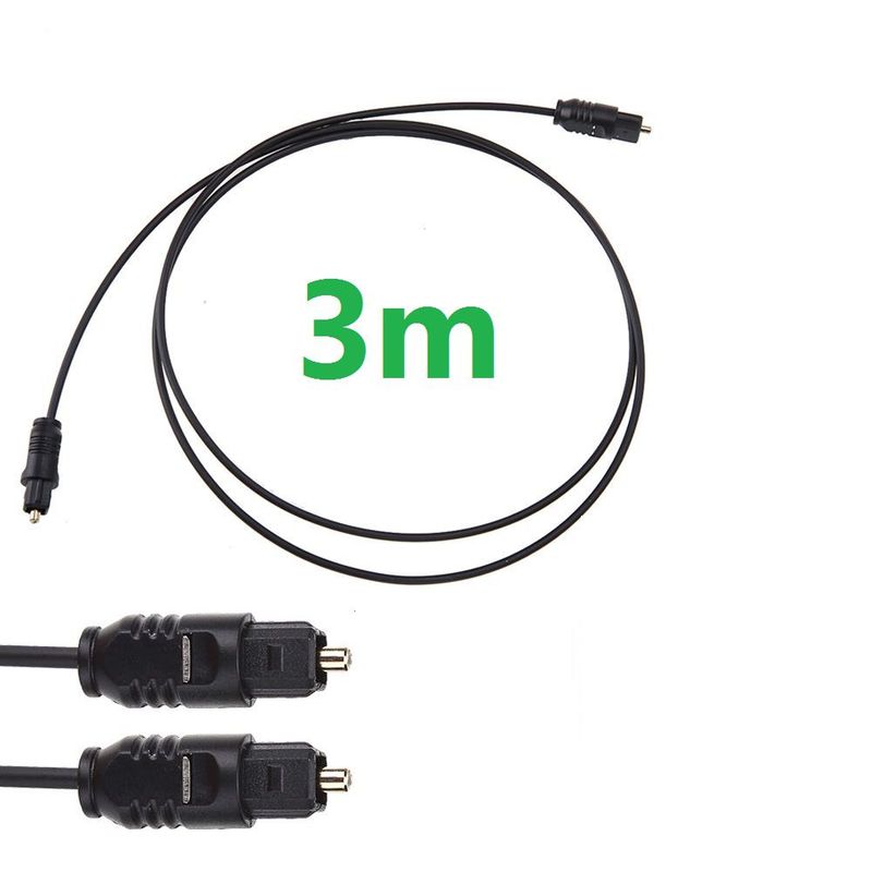 GENERICO - Cable Para Audio Óptico Digital Toslink Ultra Slim - 03 METROS
