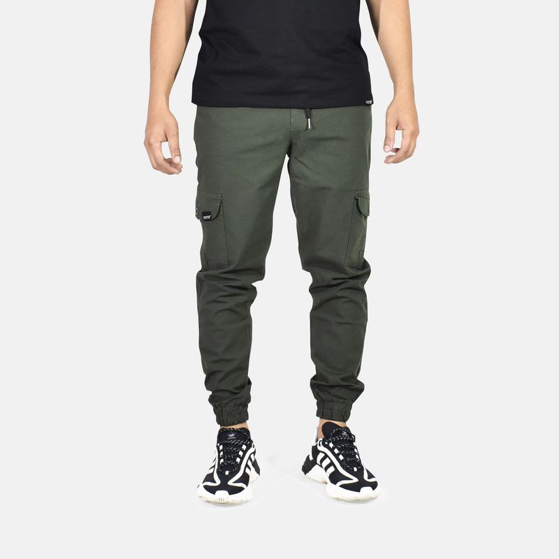 YONISTERS CLOTHING - Jogger Cargo Drill Semipitillo Yonisters Clothing Verde