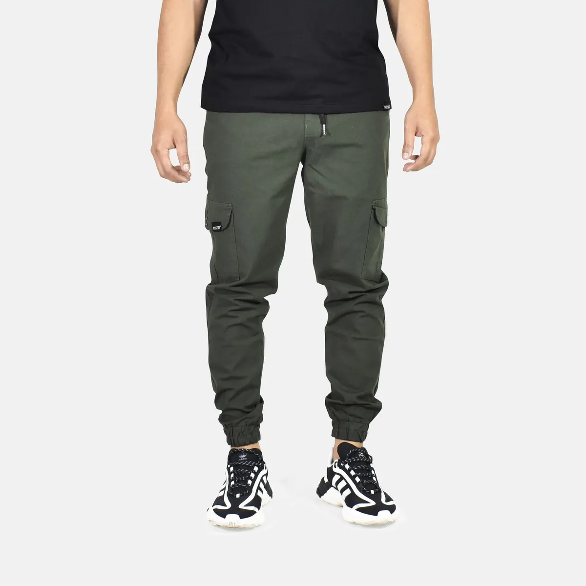 YONISTERS CLOTHING - Jogger Cargo Drill Semipitillo Yonisters Clothing Verde