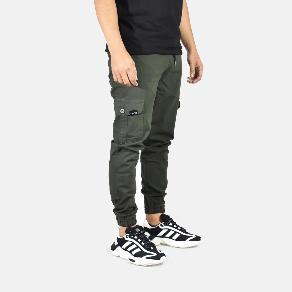 YONISTERS CLOTHING - Jogger Cargo Drill Semipitillo Yonisters Clothing Verde