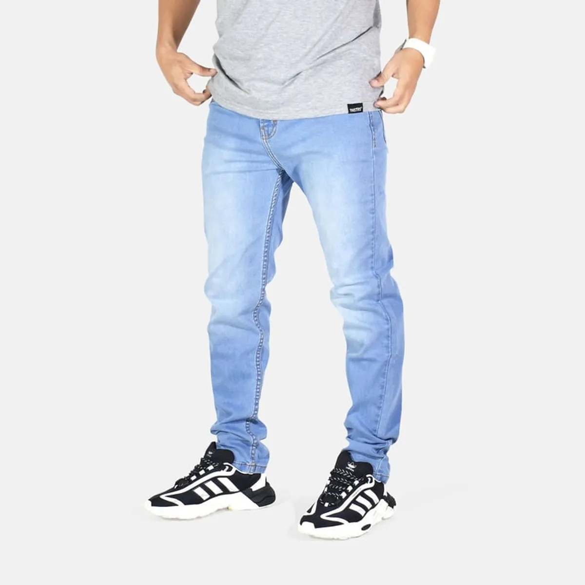 YONISTERS CLOTHING - Denim Jean Semipitillo Stretch Yonisters Clothing Celeste