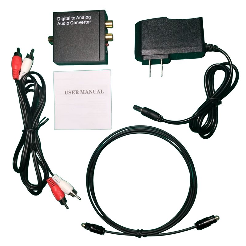 OEM - Convertidor Conversor Adaptador Audio Digital Óptico a RCA y Aux 35mm