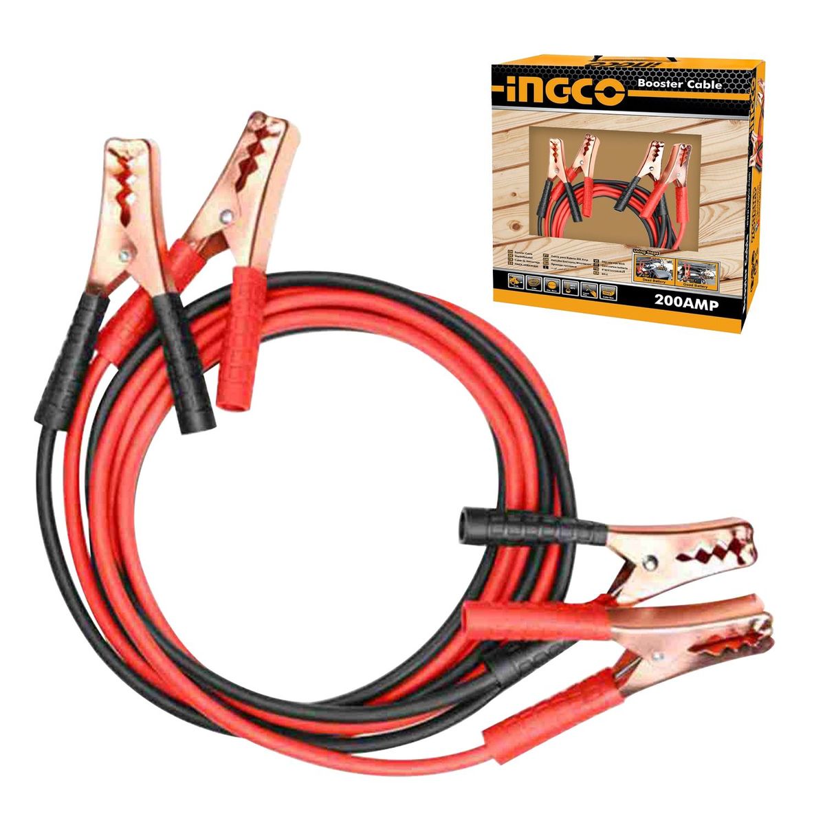 INGCO TOOLS - PINZA CABLE ARRANCADOR 200AMP CARGA DE BATERÍA INGCO - HBTCP2001